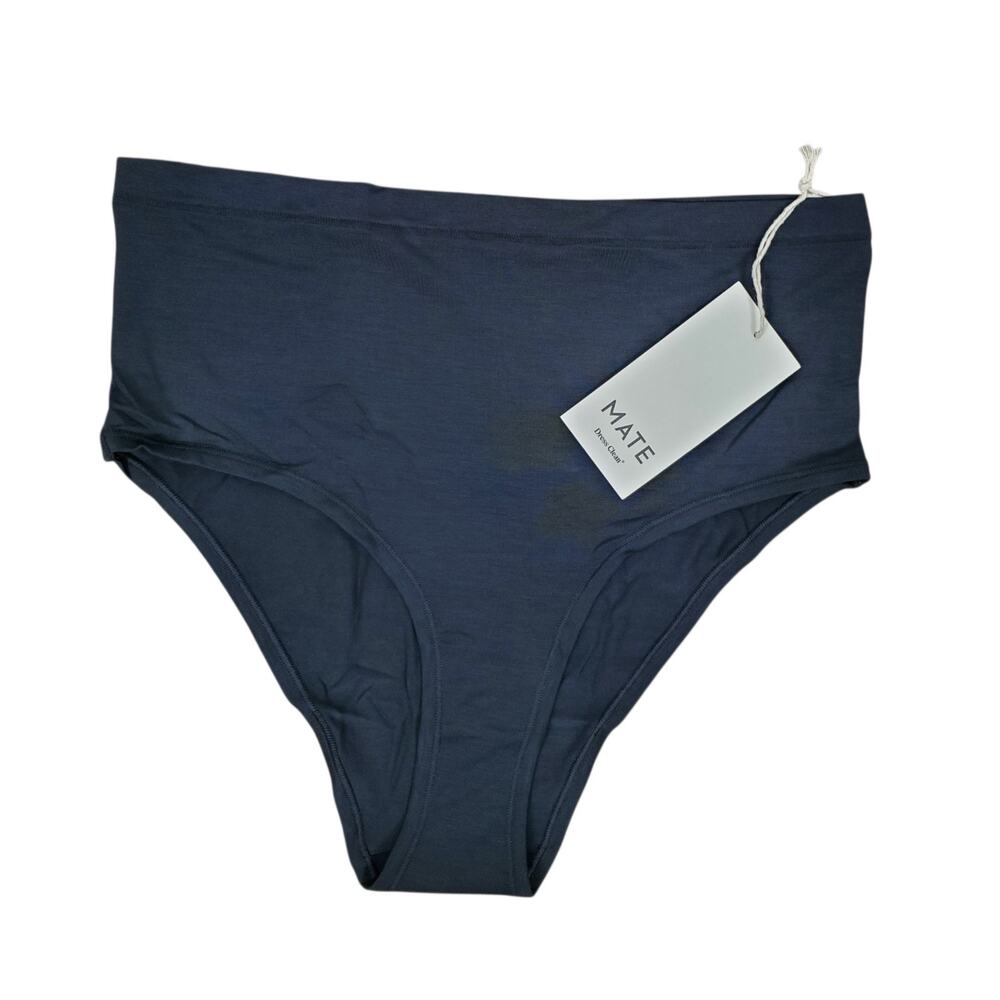 NEW Mate the Label Tencel Comfort High Rise Cheeky Brief Underwear Size M Black